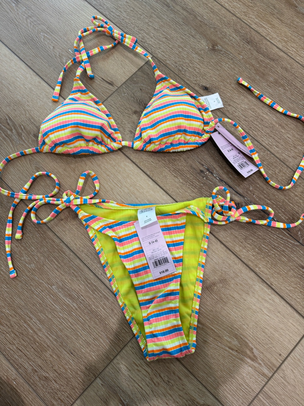 NWT striped bikini set